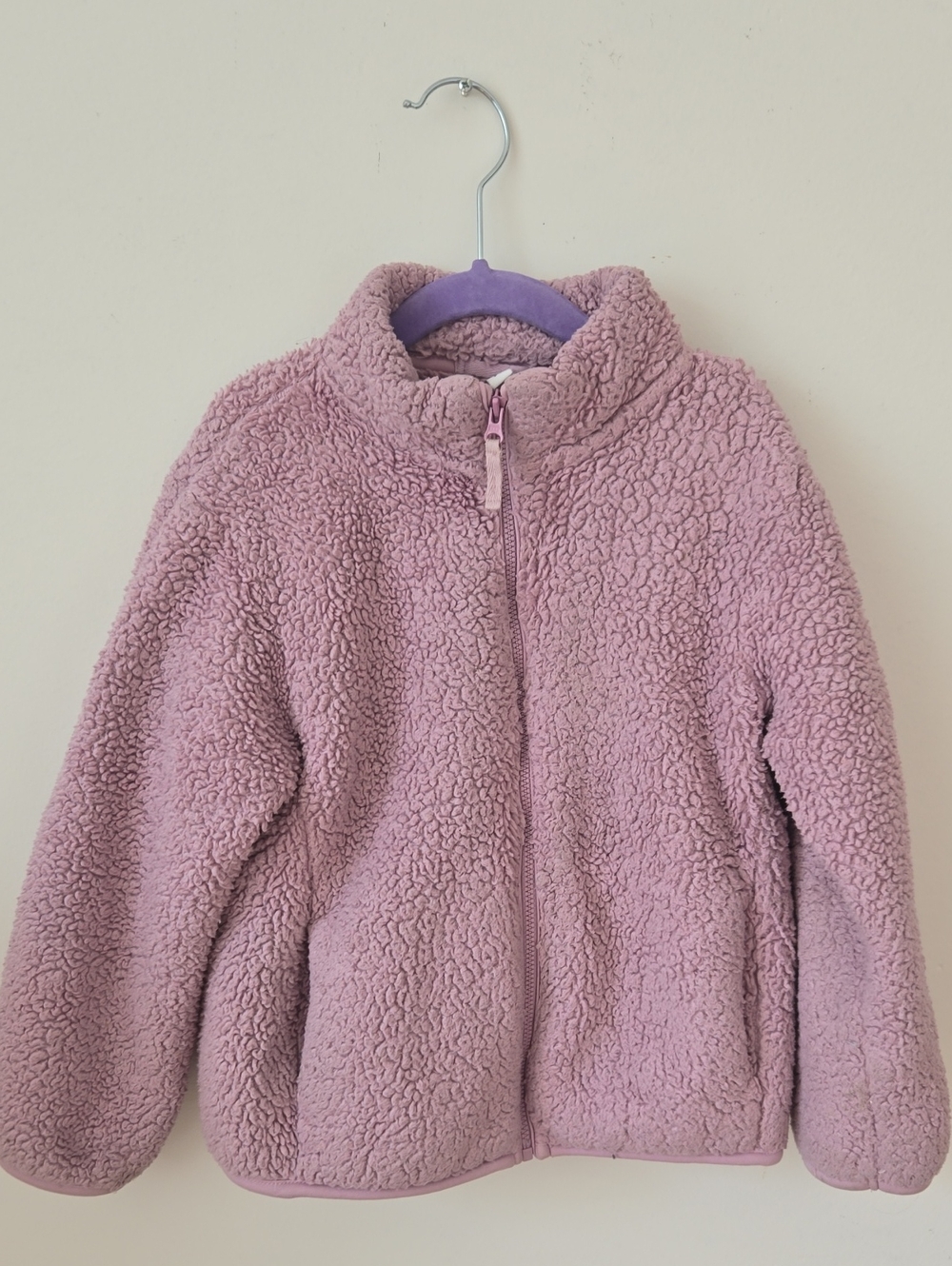 Uniqlo Kids Plush Sherpa Zip Jacket - Lavender